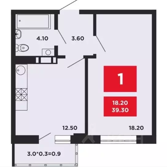 1-к кв. Краснодарский край, Краснодар ул. Им. Мурата Ахеджака, 12к6 ... - Фото 0