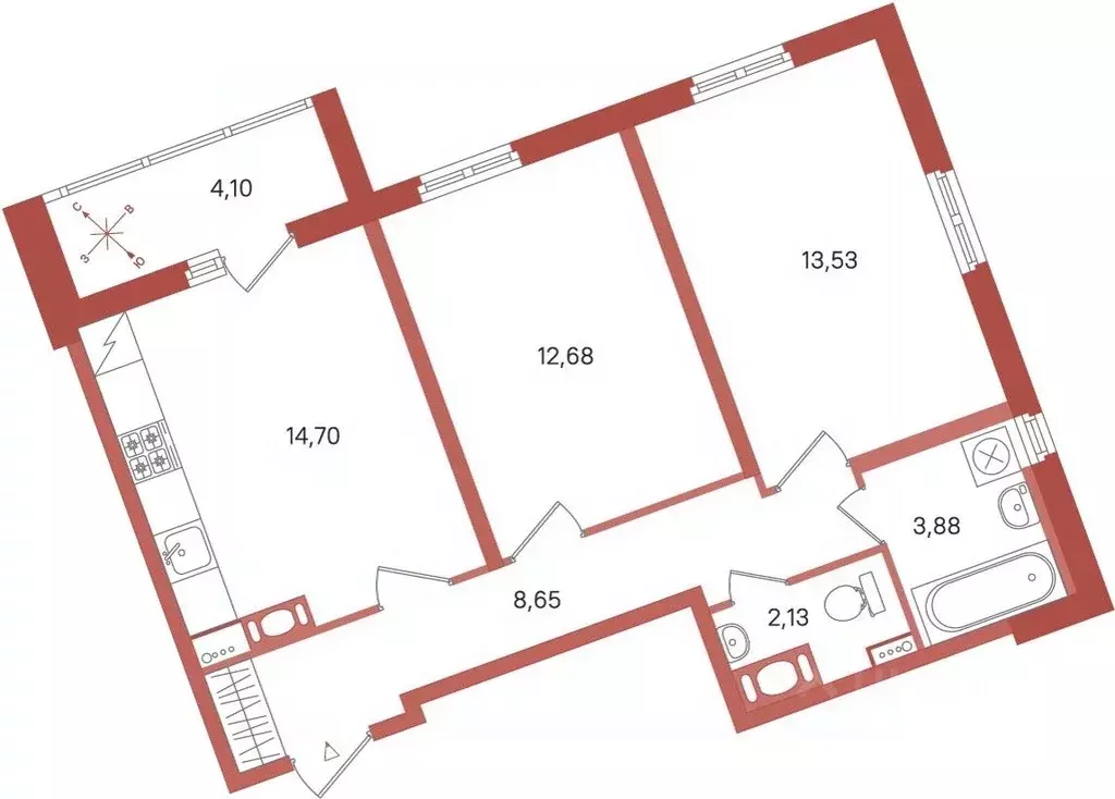 2-к кв. Ленинградская область, Сертолово Всеволожский район, Новое ... - Фото 1