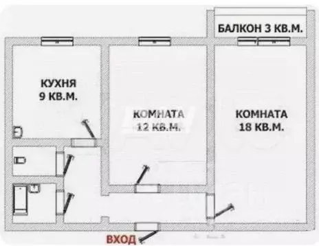 2-к кв. Челябинская область, Челябинск Комсомольский просп., 93А (49.2 ... - Фото 1