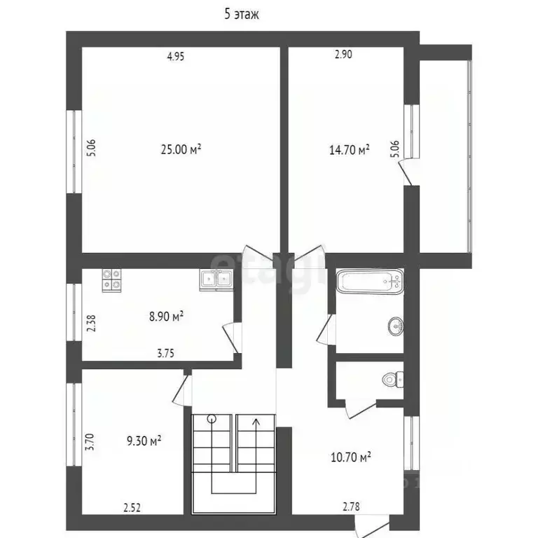 4-к кв. Вологодская область, Вологда ул. Горького, 51 (150.8 м) - Фото 2