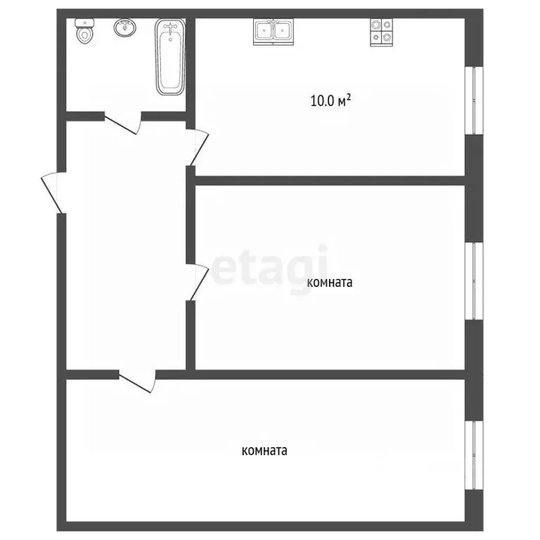 2-к кв. Забайкальский край, Чита ул. Шевченко, 17А (41.2 м) - Фото 1