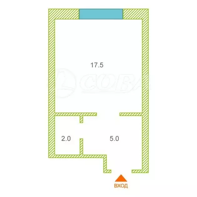 Квартира-студия: Тюмень, Полевая улица, 117к4 (22 м) - Фото 0