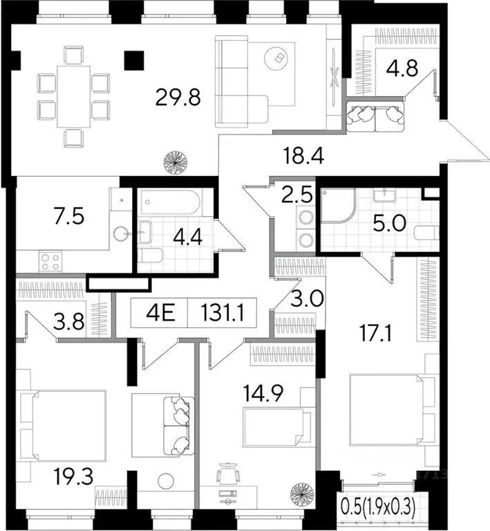 Свободной планировки кв. Пермский край, Пермь Пермская ул., 86 (131.1 ... - Фото 1