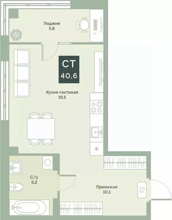 Студия Курганская область, Курган Заозерный жилрайон, 6А мкр, ул. ... - Фото 1