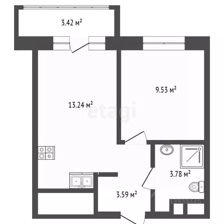 1-к кв. Тюменская область, Тюмень ул. Краснооктябрьская, 16 (30.4 м) - Фото 1