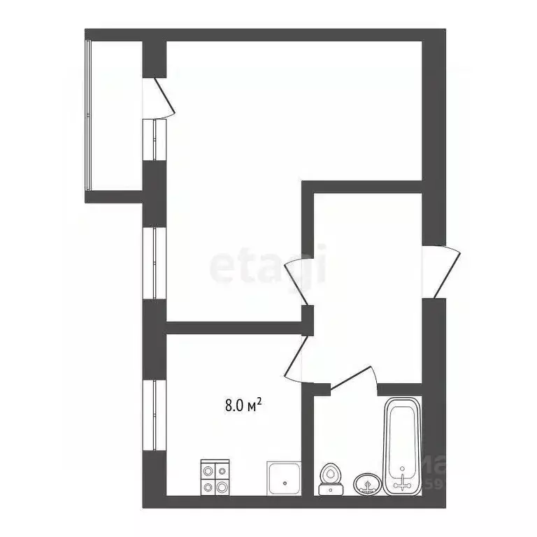 1-к кв. Тамбовская область, Тамбов городской округ, пос. Строитель, ... - Фото 2