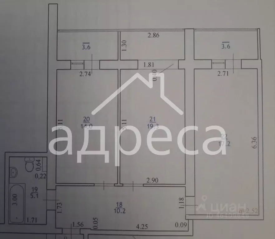 2-к кв. Самарская область, Самара Ставропольская ул., 202 (73.0 м) - Фото 2