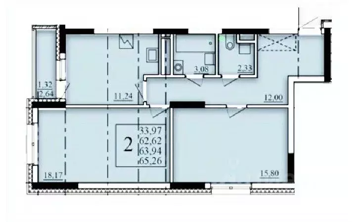 2-к кв. Башкортостан, Уфа Затон-Восточный жилрайон, Паруса жилой ... - Фото 1