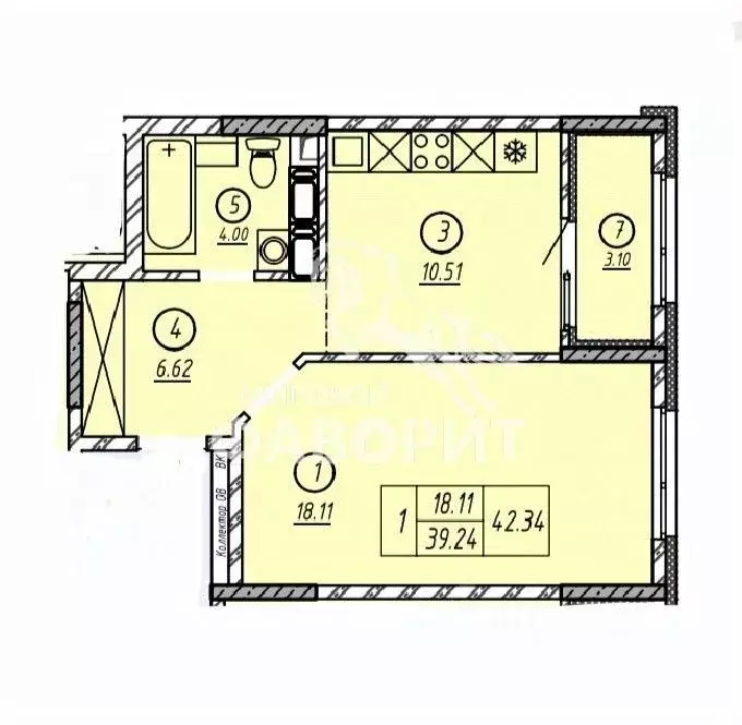 1-к кв. Оренбургская область, Оренбург Просторная ул., 9/8 (42.34 м) - Фото 2