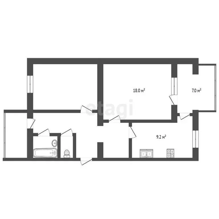 2-комнатная квартира: Республика Крым, муниципальный округ Ялта, ... - Фото 1