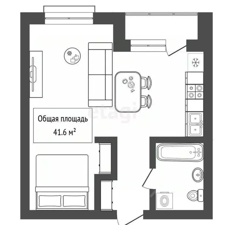 1-к кв. Новосибирская область, Новосибирск Красный просп., 167/3 (41.6 ... - Фото 1