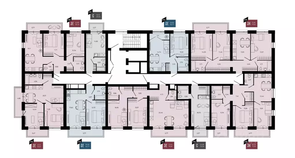 3-к кв. Пензенская область, Пенза ул. Тепличная, 55 (55.67 м) - Фото 2