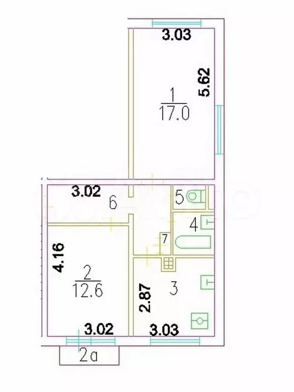 2-к. квартира, 50 м, 4/5 эт. - Фото 0