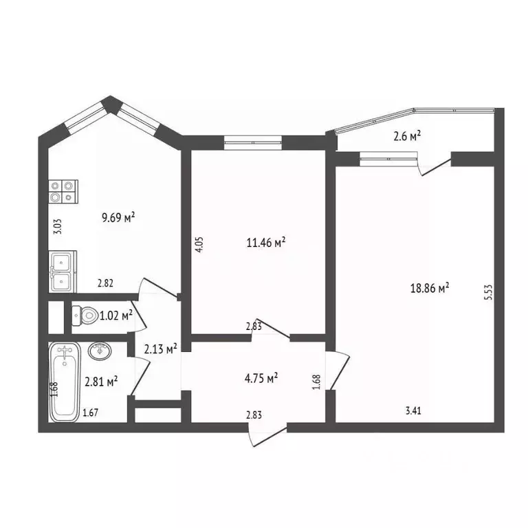 2-к кв. Москва Старокаширское ш., 4к2 (51.4 м) - Фото 1