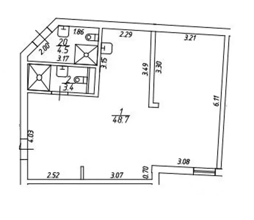 2-к кв. Санкт-Петербург Гороховая ул., 47В (52.1 м) - Фото 0