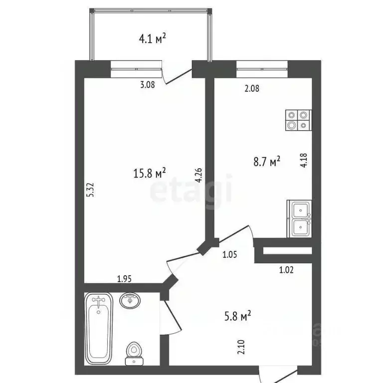 1-к кв. Ростовская область, Ростов-на-Дону Батуринская ул., 159/78 ... - Фото 1