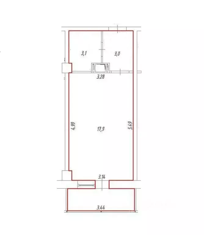 Студия Санкт-Петербург Пулковское ш., 14Г (26.1 м) - Фото 1