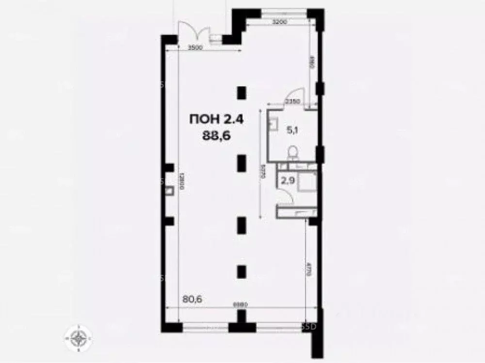 Торговая площадь в Москва Ленинградское ш., 228к5 (89 м) - Фото 2