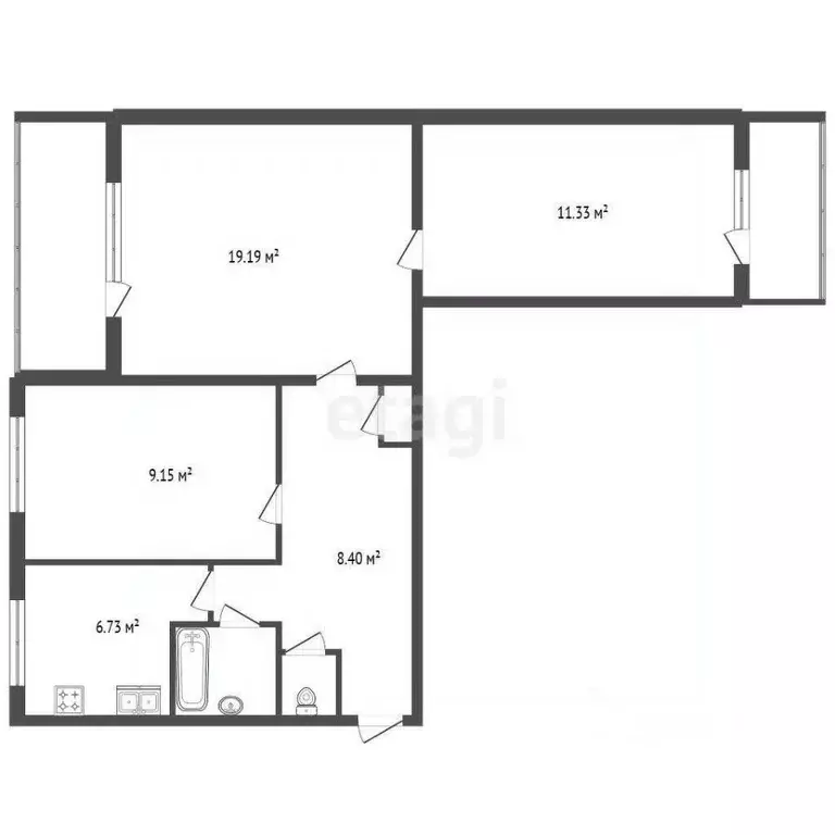 3-к кв. Санкт-Петербург просп. Художников, 15К3 (58.3 м) - Фото 2