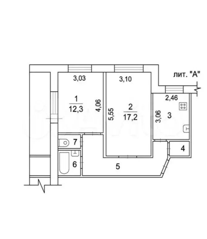 2-к. квартира, 51,8 м, 8/9 эт. - Фото 0