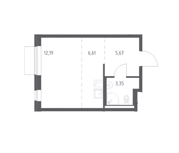 Продаётся квартира-студия, 27.82 м - Фото 0