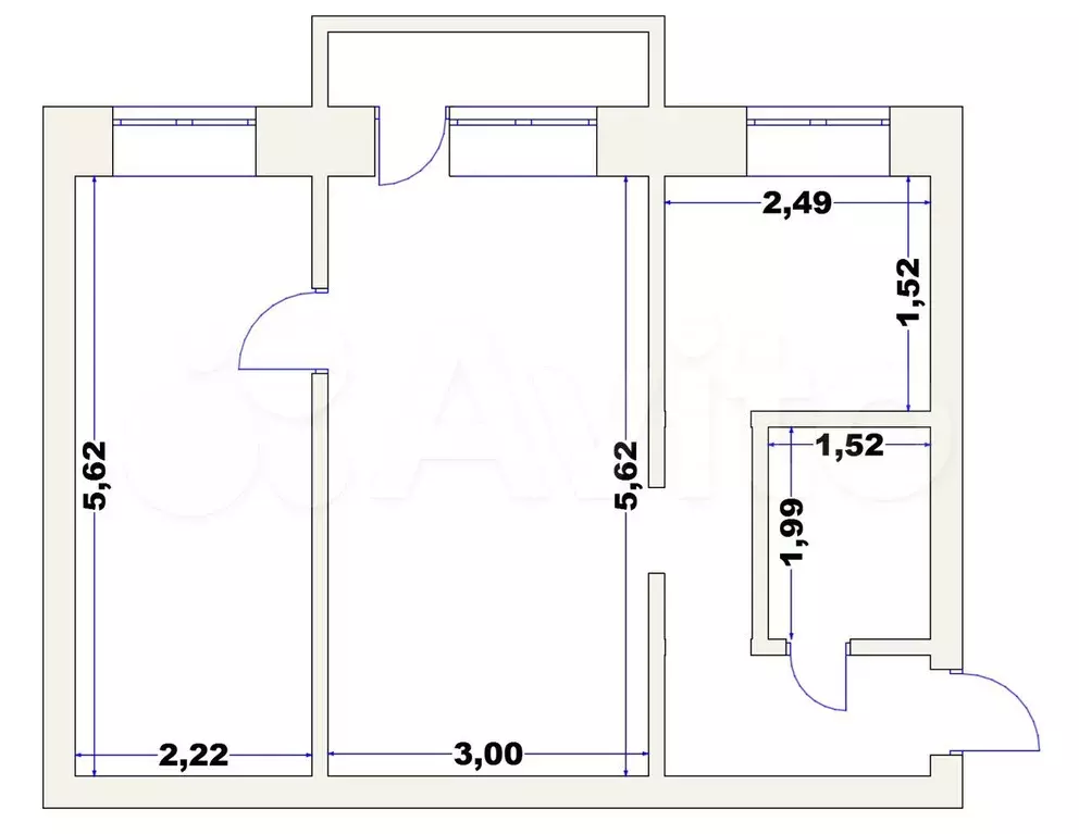 2-к. квартира, 44 м, 3/5 эт. - Фото 0