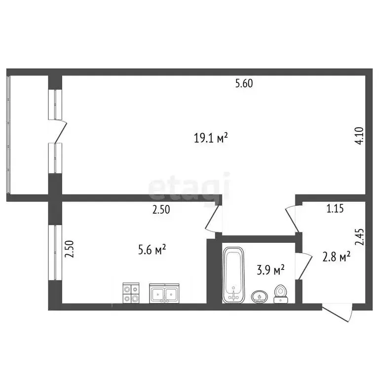 1-комнатная квартира: Орёл, улица Цветаева, 42 (30 м) - Фото 1