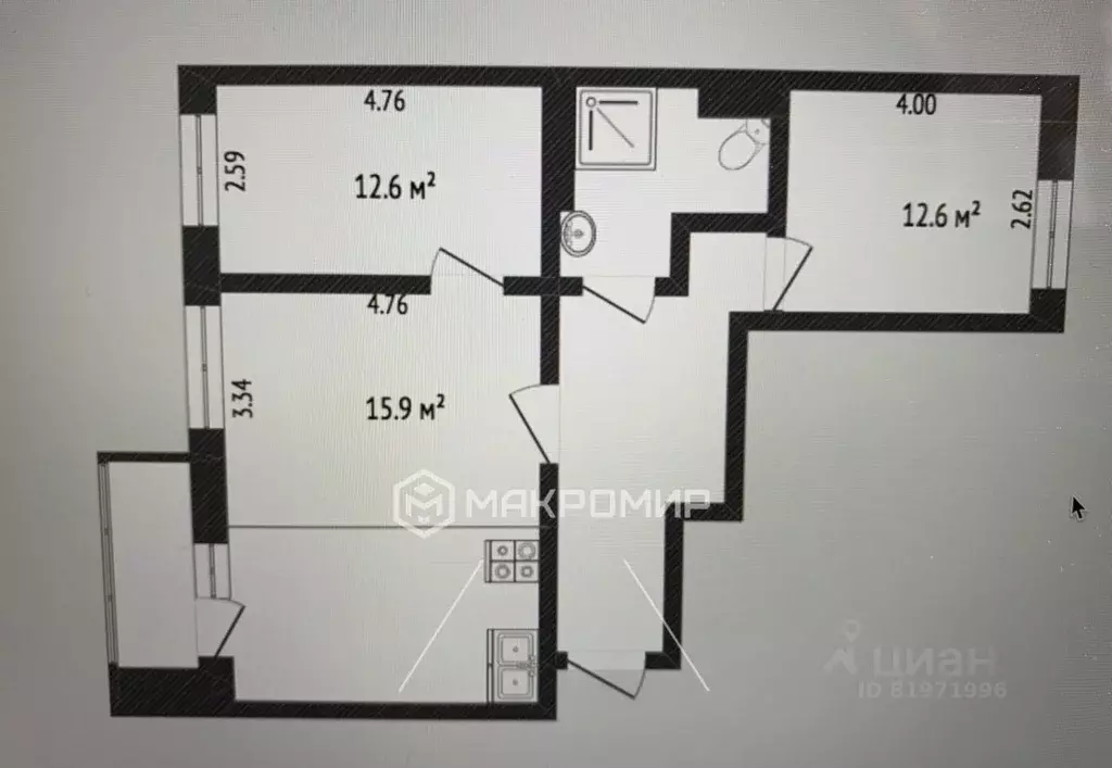 2-к кв. Ханты-Мансийский АО, Сургут ул. Генерала Иванова, 5/1 (73.9 м) - Фото 1