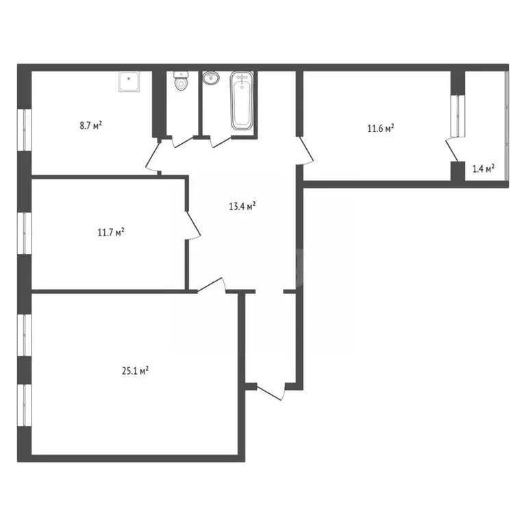 3-к кв. Красноярский край, Красноярск Волгоградская ул., 18 (78.0 м) - Фото 2