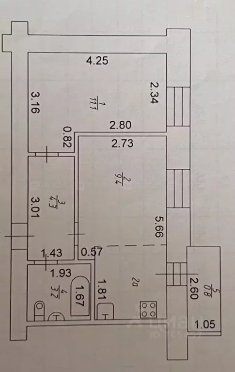 1-к кв. Татарстан, Зеленодольск Столичная ул., 39 (34.6 м) - Фото 1