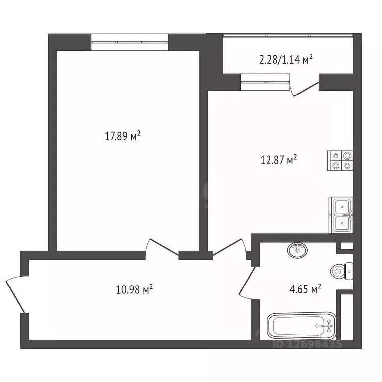 1-к кв. Москва бул. Небесный, 1к1 (47.0 м) - Фото 2