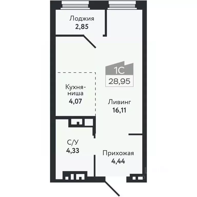 Студия Томская область, Томск Черемошники мкр, ул. Бердская, 14/3 ... - Фото 2