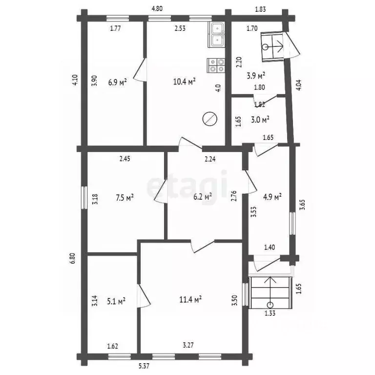 Дом в Башкортостан, Стерлитамак ул. Кирова (59 м) - Фото 2