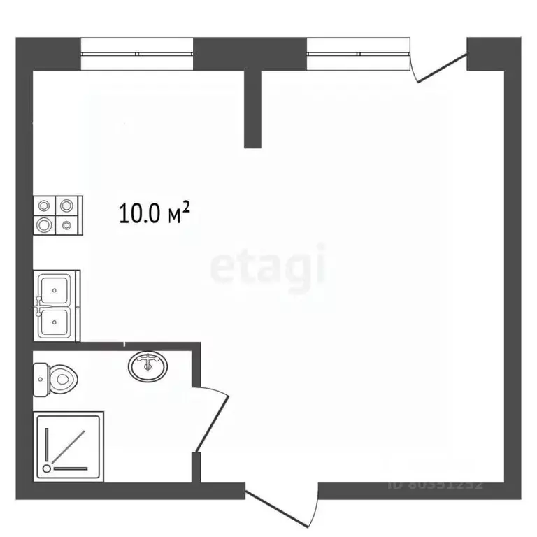 Студия Ставропольский край, Кисловодск Окопная ул. (29.3 м) - Фото 2