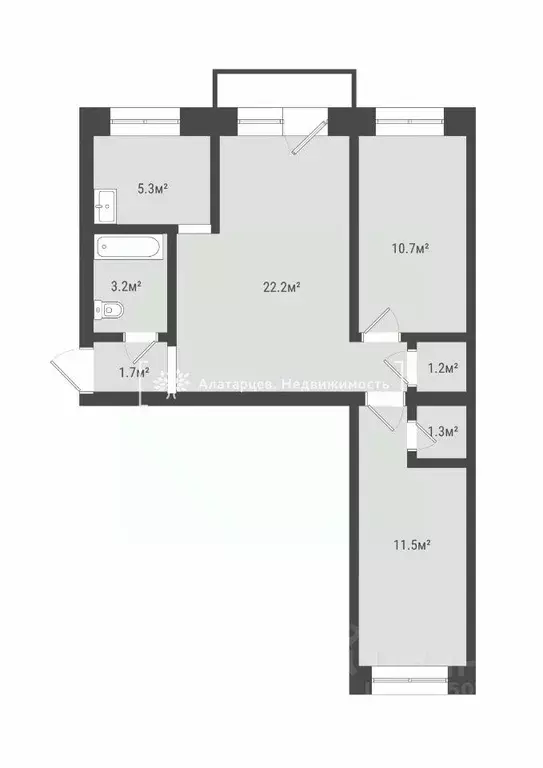 3-к кв. Томская область, Томск Енисейская ул., 3 (57.1 м) - Фото 0