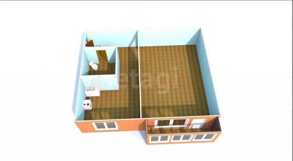 1-комнатная квартира: Южно-Сахалинск, Тихоокеанская улица, 8 (30.9 м) - Фото 1