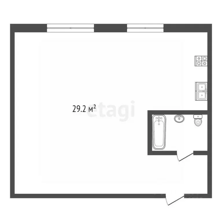 Студия Оренбургская область, Оренбург просп. Дзержинского, 30 (29.2 м) - Фото 2