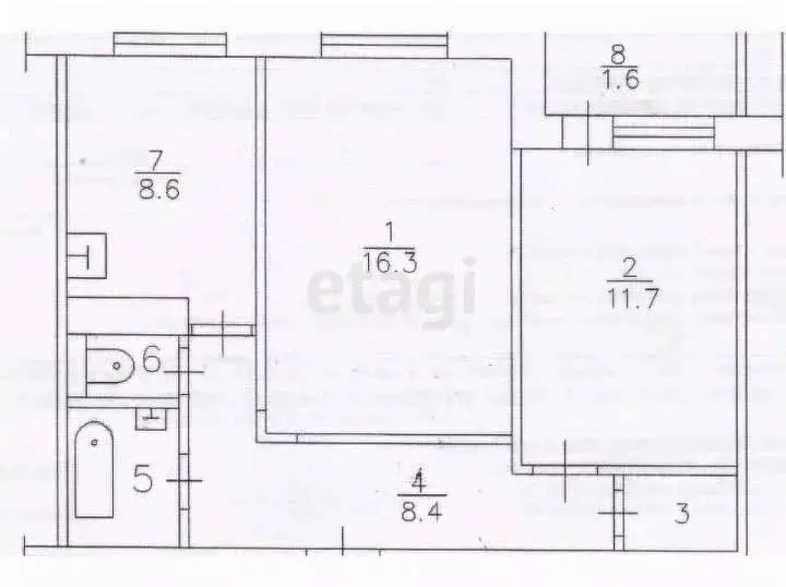 2-к кв. Тульская область, Тула Октябрьская ул., 93 (54.0 м) - Фото 1