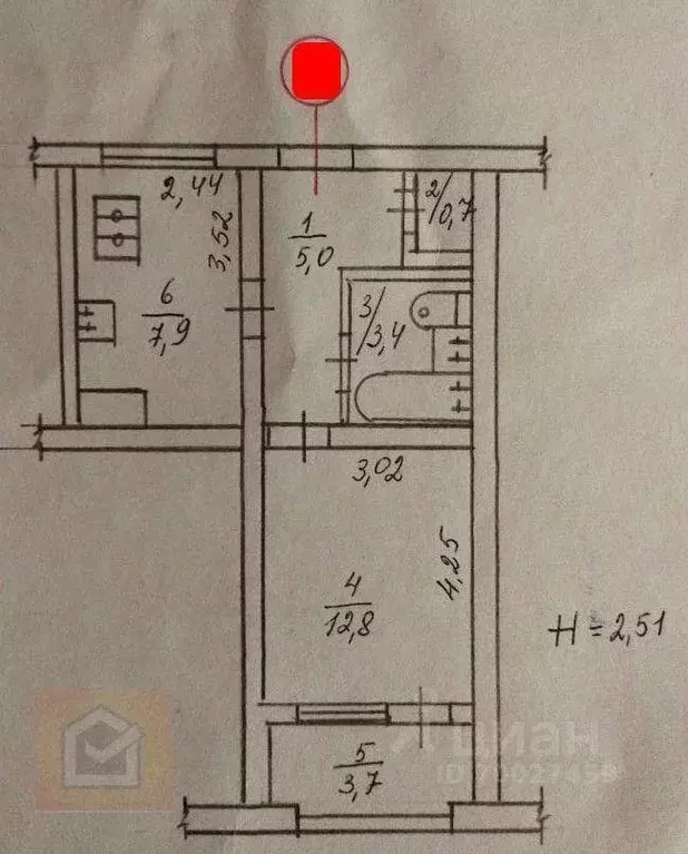 1-к кв. Севастополь просп. Генерала Острякова, 162 (31.7 м) - Фото 1