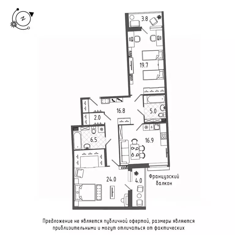 2-к кв. Санкт-Петербург Черниговская ул., 17 (96.4 м) - Фото 0