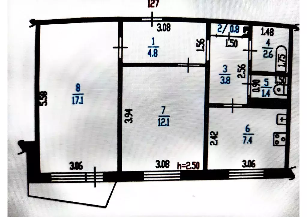 Продаётся 2-к квартира, 50 м - Фото 0