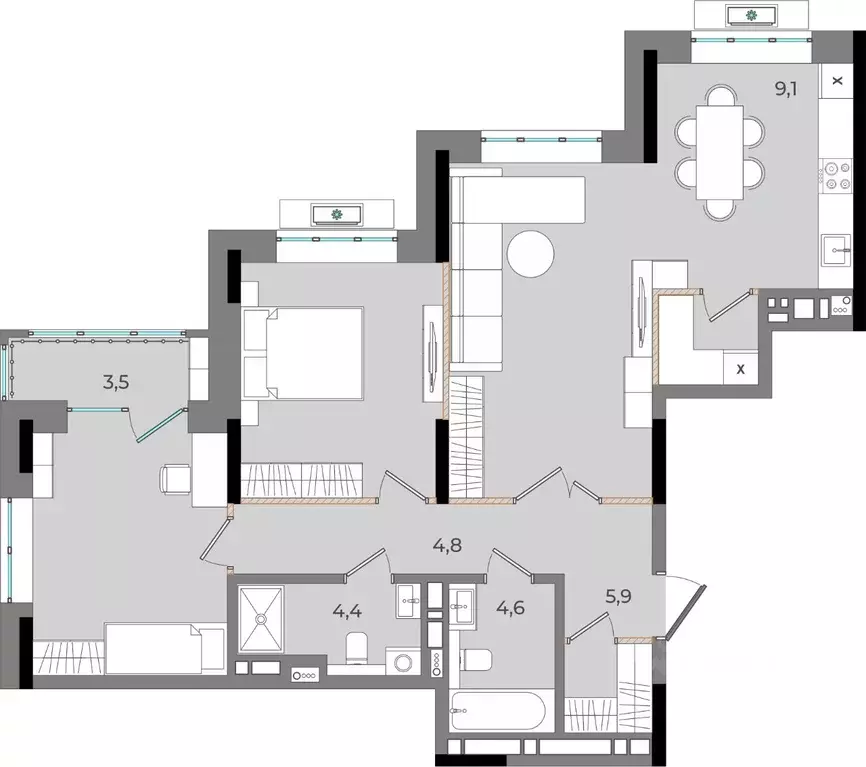 2-к кв. Удмуртия, Ижевск Северо-Западный жилрайон, 2-й мкр, Новый ... - Фото 1