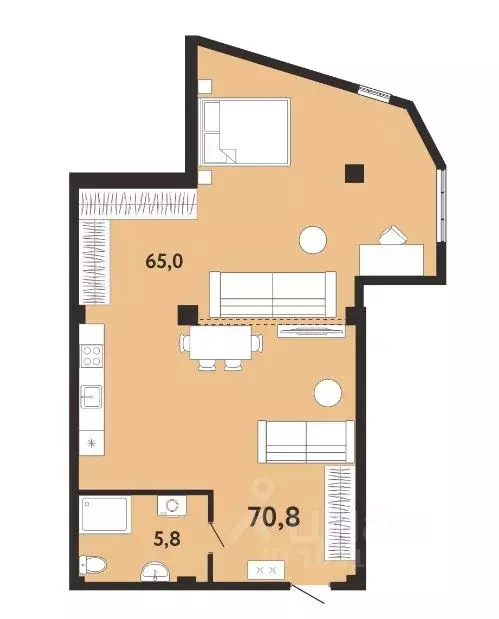 2-к кв. Крым, Ялта ул. Киевская, 44 (70.8 м) - Фото 0