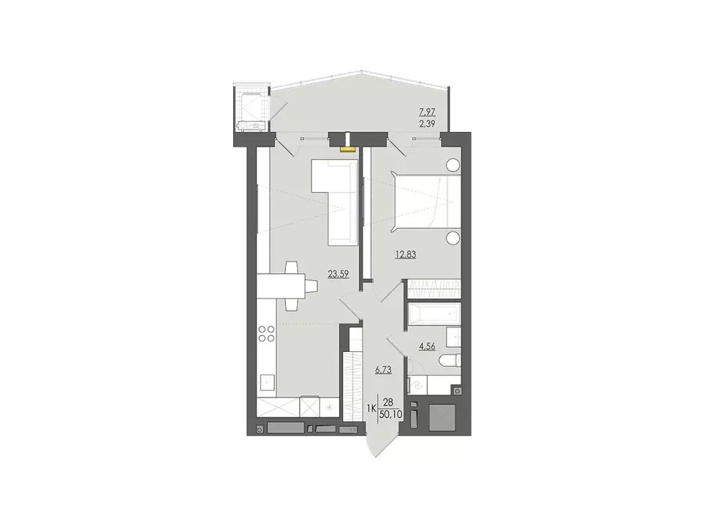 2-к кв. Пермский край, Пермь ул. Пушкина, 26 (50.1 м) - Фото 0