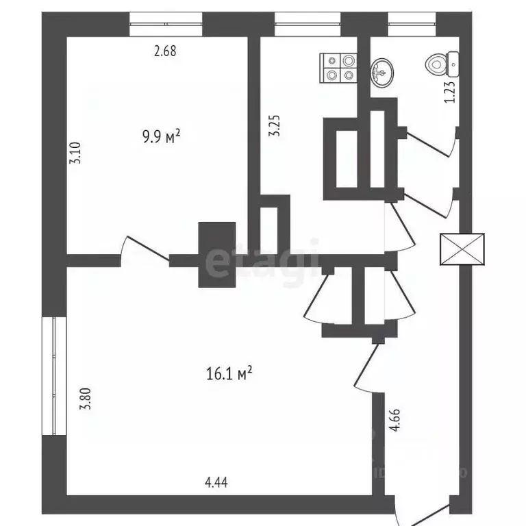 2-к кв. Ярославская область, Данилов ул. Володарского, 3 (36.9 м) - Фото 2