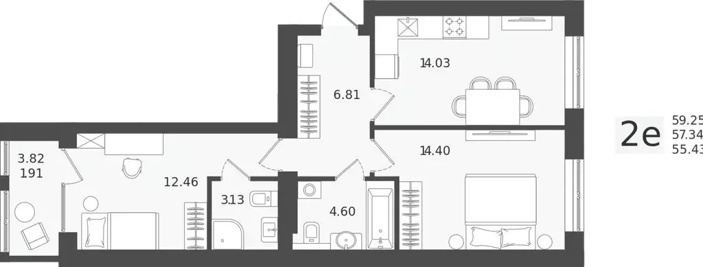 Квартира-студия: Калининградская область, Пионерский (57.34 м) - Фото 1