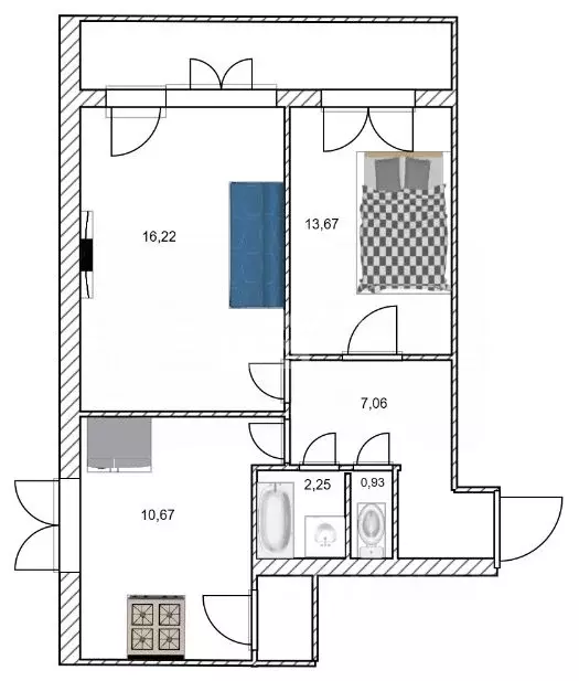 2-к кв. Ульяновская область, Ульяновск Промышленная ул., 32 (48.8 м) - Фото 2