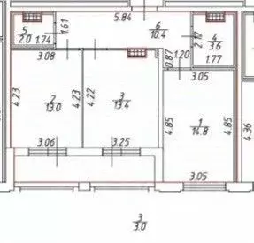 2-к кв. Санкт-Петербург Общественный пер., 5 (57.2 м) - Фото 2