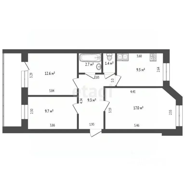 3-к кв. Орловская область, Орел ул. Трудовых Резервов, 40 (66.1 м) - Фото 0