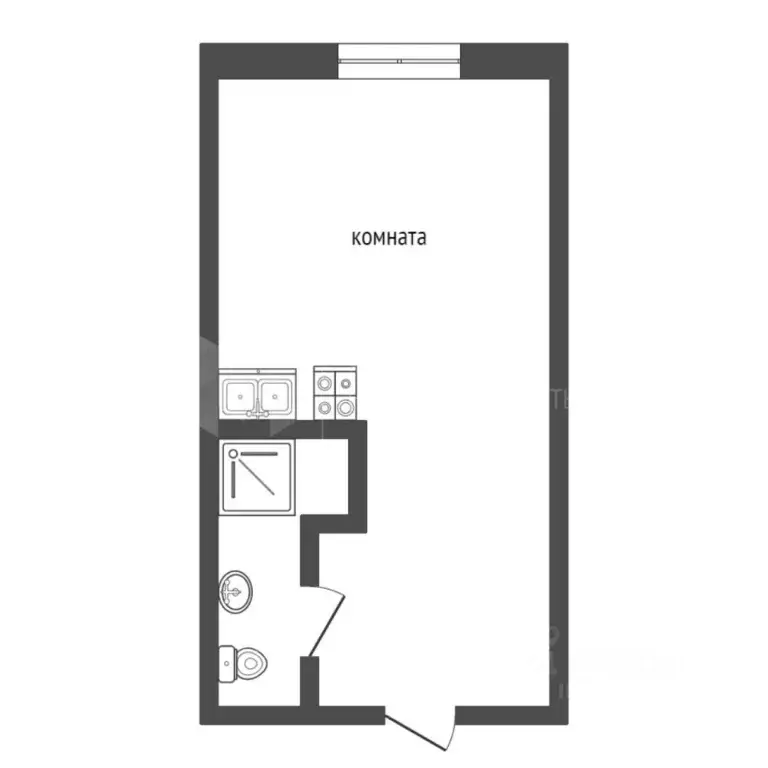 Студия Тюменская область, Тюмень Одесская ул., 18 (13.5 м) - Фото 1